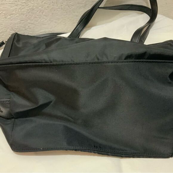 Botkier New York Bond Black Nylon XL Tote Vegan Leather Trim Zip Top Shoulder - Picture 8 of 13